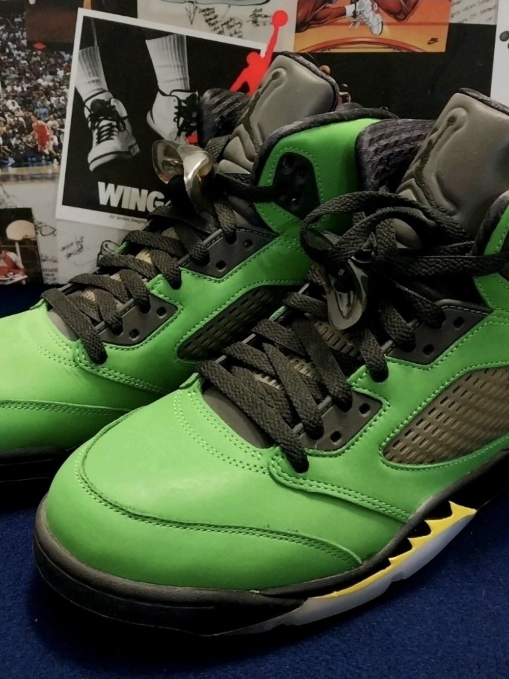 Nike Air Jordan 5 Green Black Retro Sneakers
